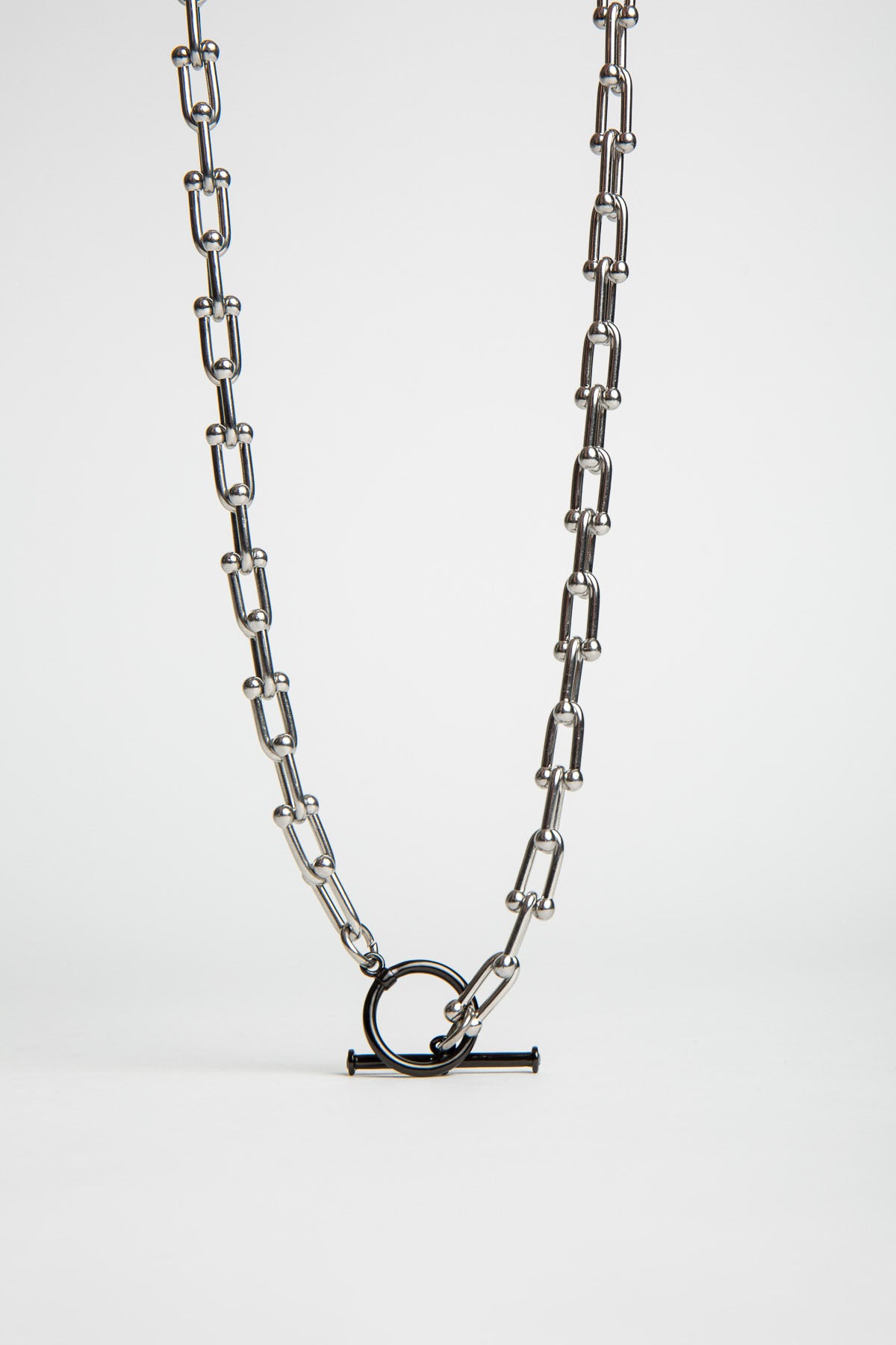 Joanne Fiske | Black Diamond Toggle & Silver Circle Necklace