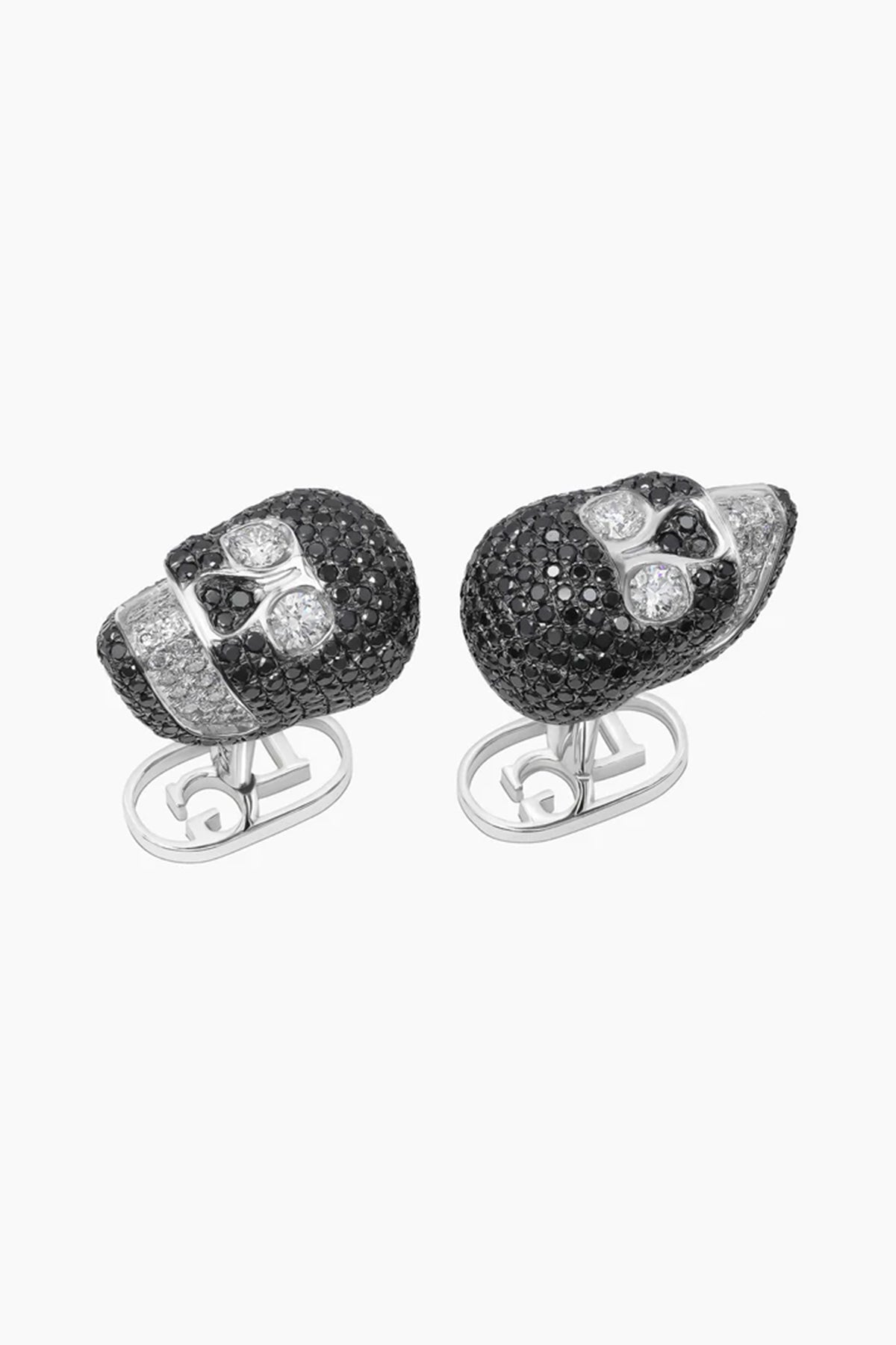 David Gotlib | 18kwg Black Skulls Cufflinks
