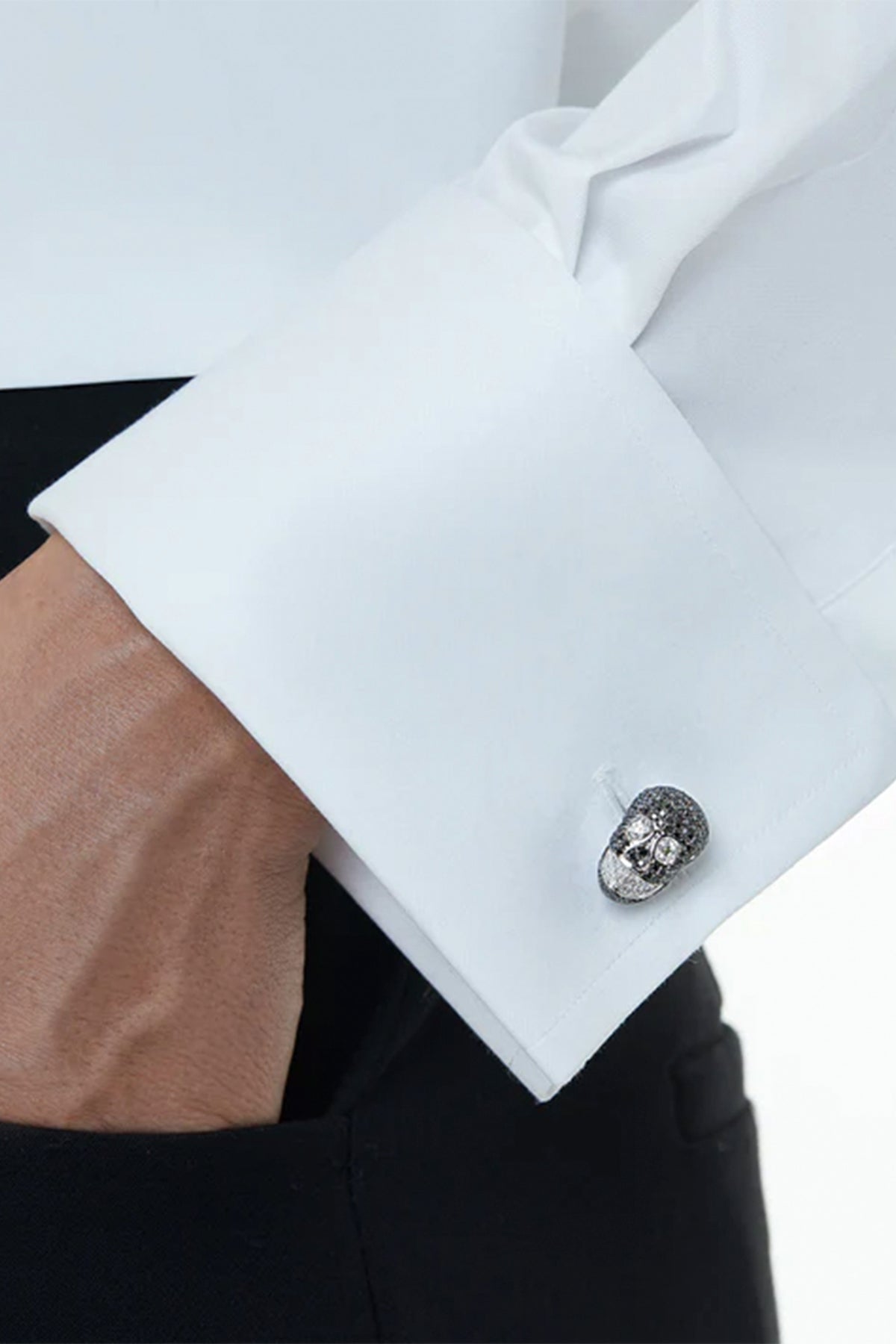 David Gotlib | 18kwg Black Skulls Cufflinks