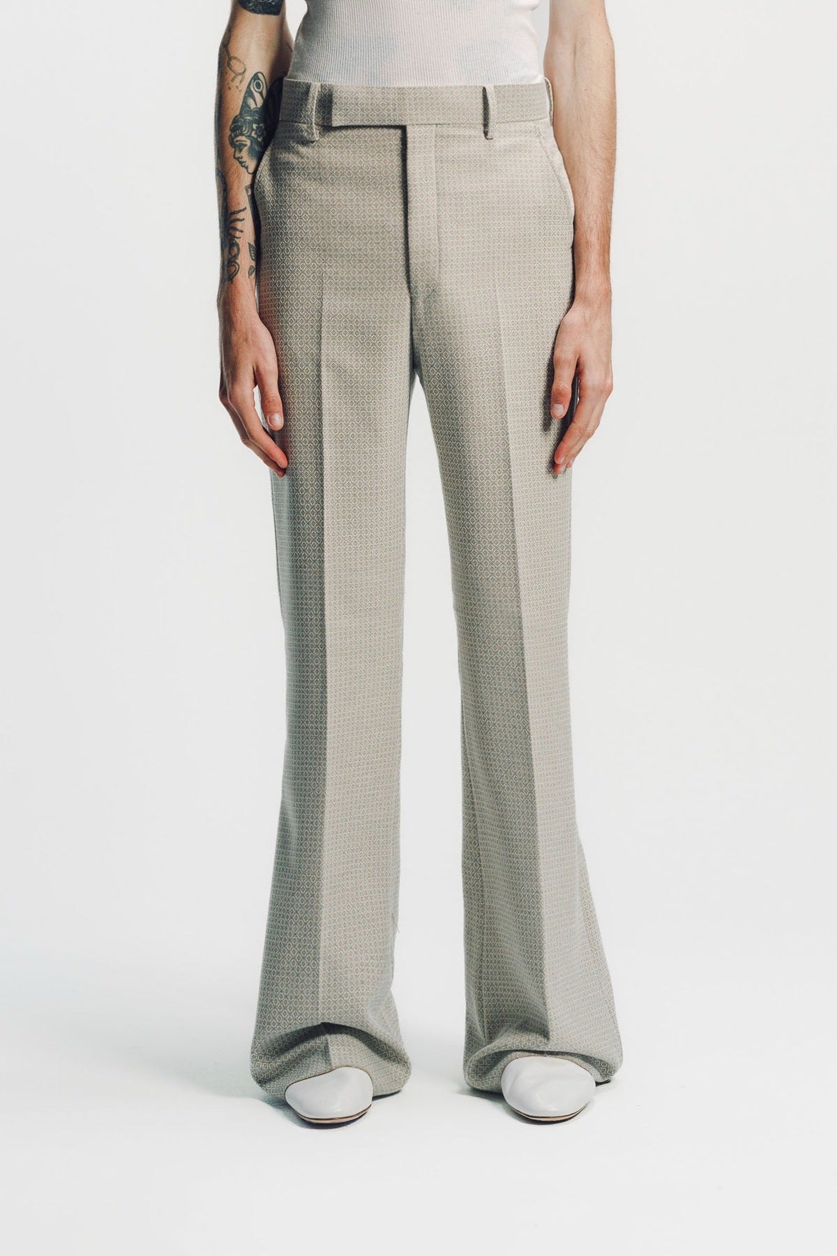 Kyosuke Kunimoto | Jacquard Flat Front Flare Pants