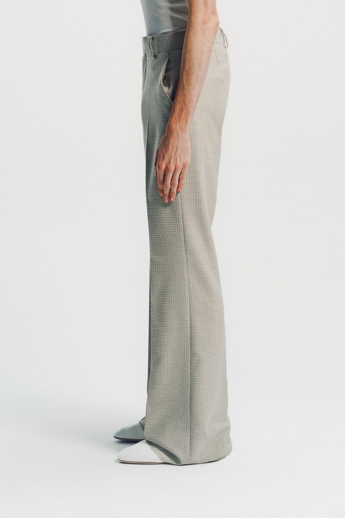 Kyosuke Kunimoto | Jacquard Flat Front Flare Pants