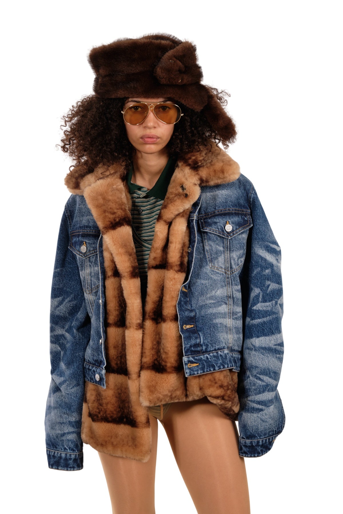 Natasha Zinko | Denim Faux Fur Jacket