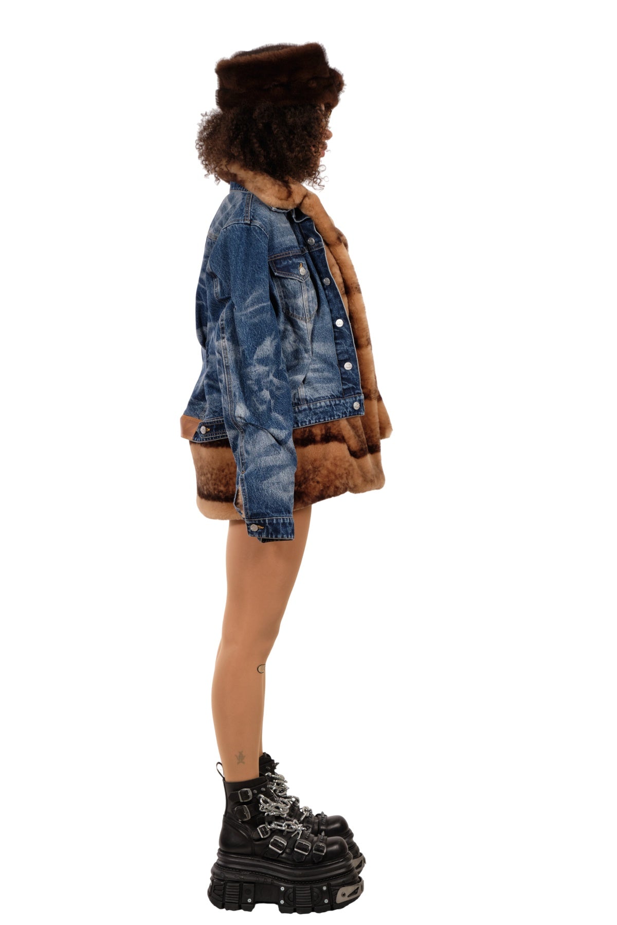 Natasha Zinko | Denim Faux Fur Jacket
