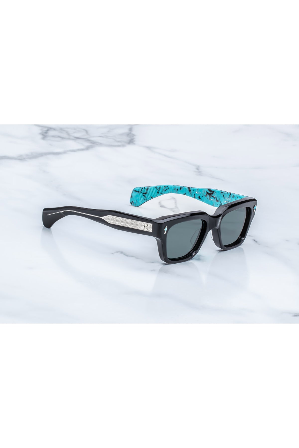 Jacques Marie Mage | Turquoise Collection: Fellini Sunglasses in Lone Mountain