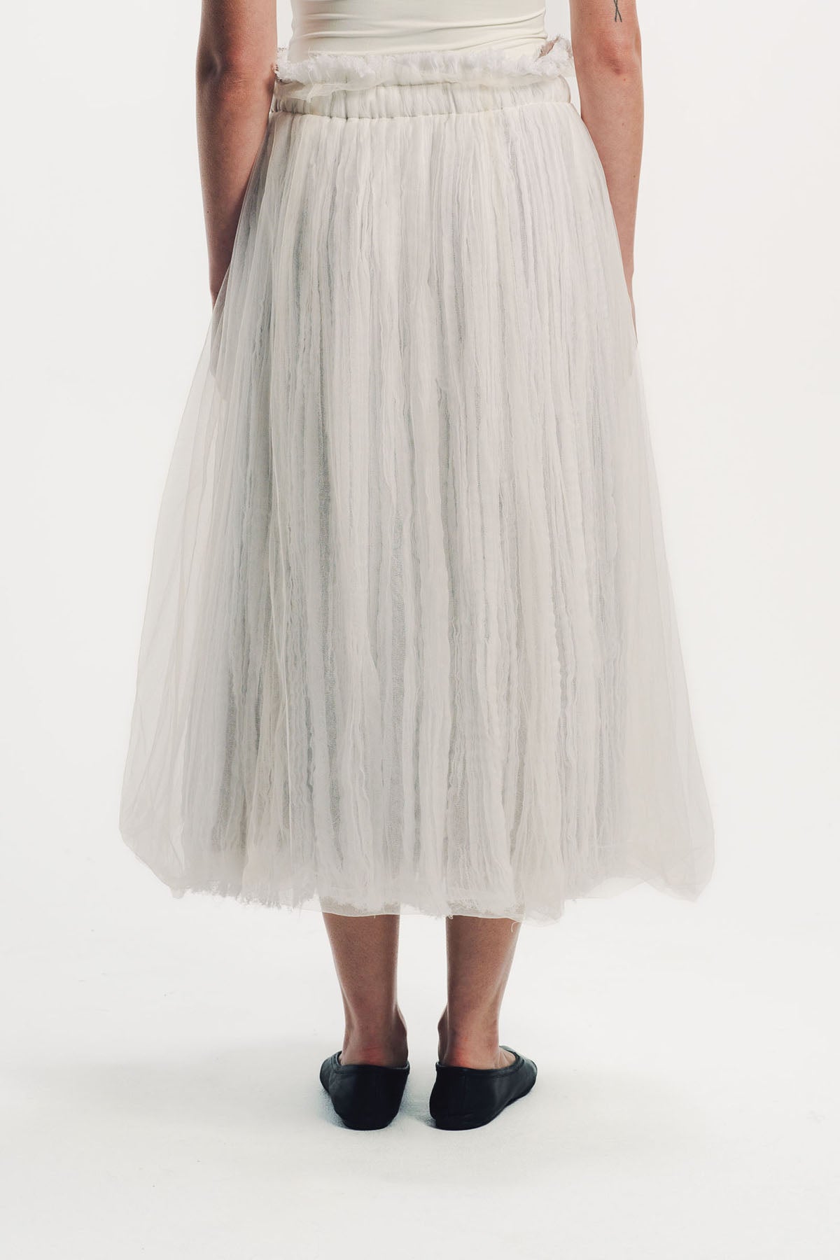 Caroline Hu | Flower Embroidered Pleated Skirt