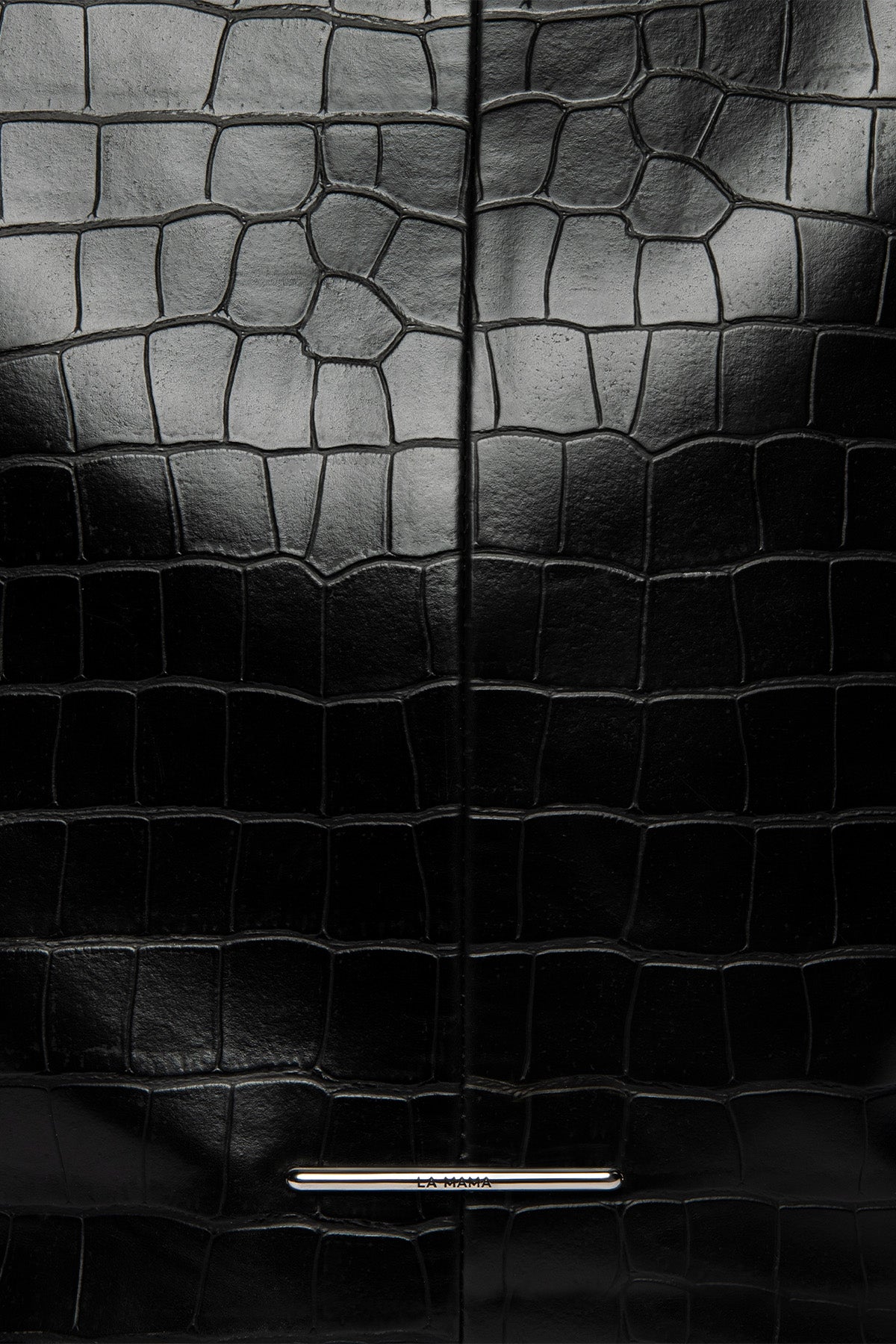 LA MAMA | LM1 Black Matte Croc-Embossed Bag