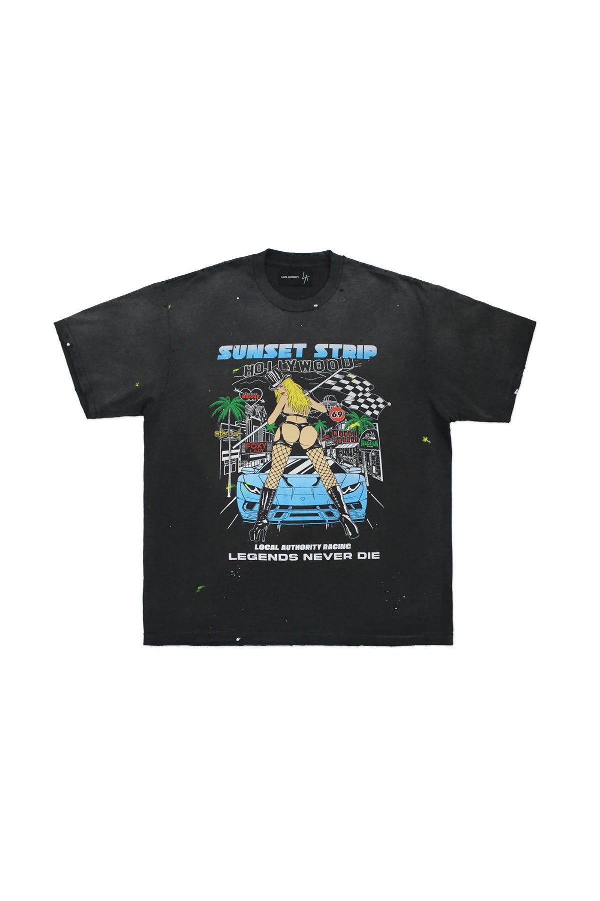 LOCAL AUTHORITY | LEGENDS NEVER DIE DESTROYED TEE - MAXFIELD LA