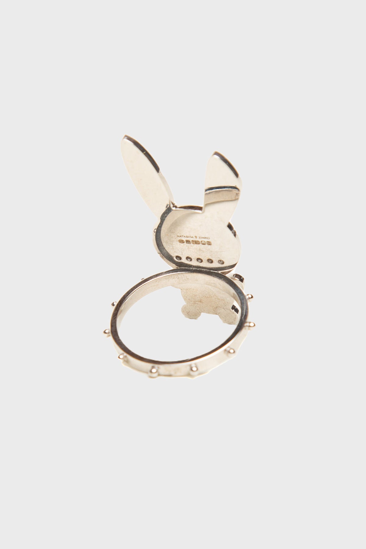 NATASHA ZINKO | SMILING WHITE GOLD & DIAMOND BUNNY RING