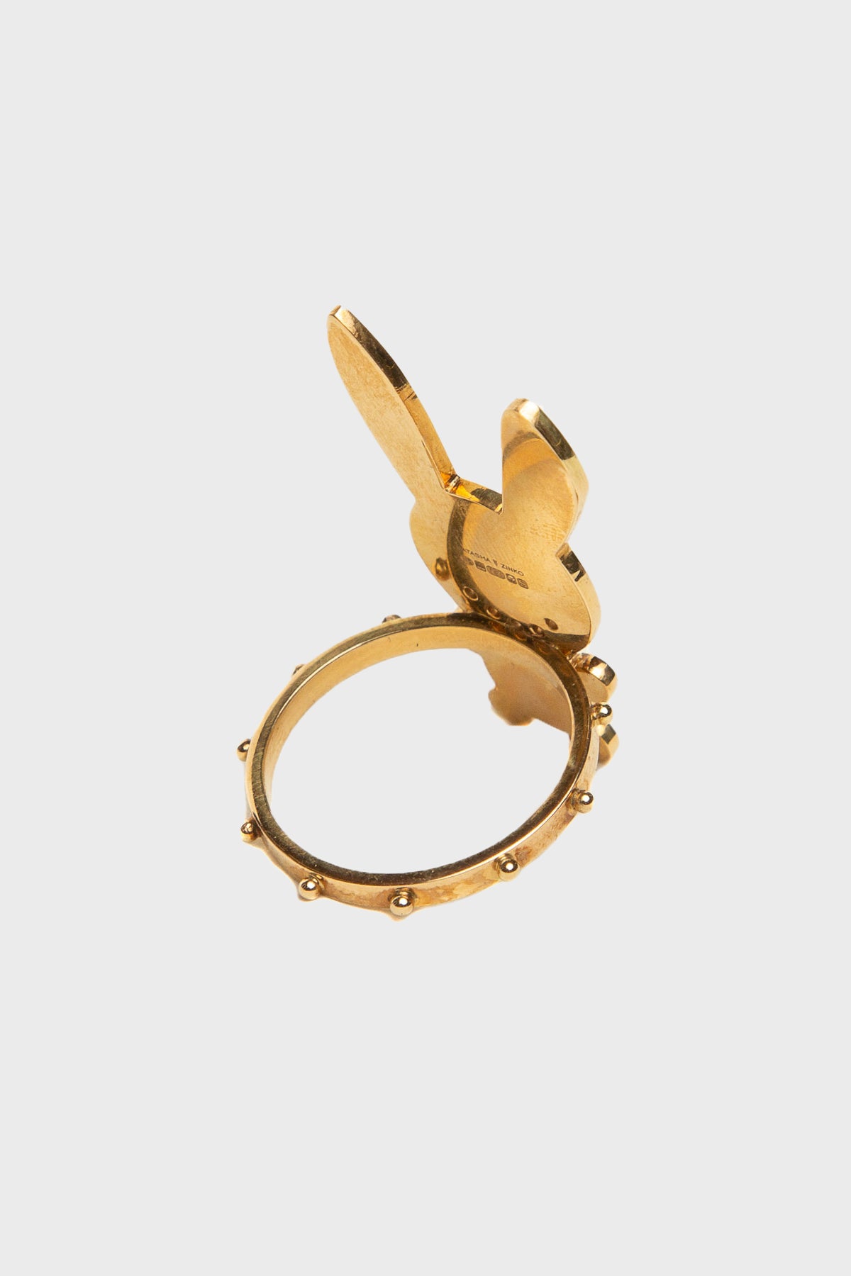 NATASHA ZINKO | SMILING WHITE GOLD & DIAMOND BUNNY RING