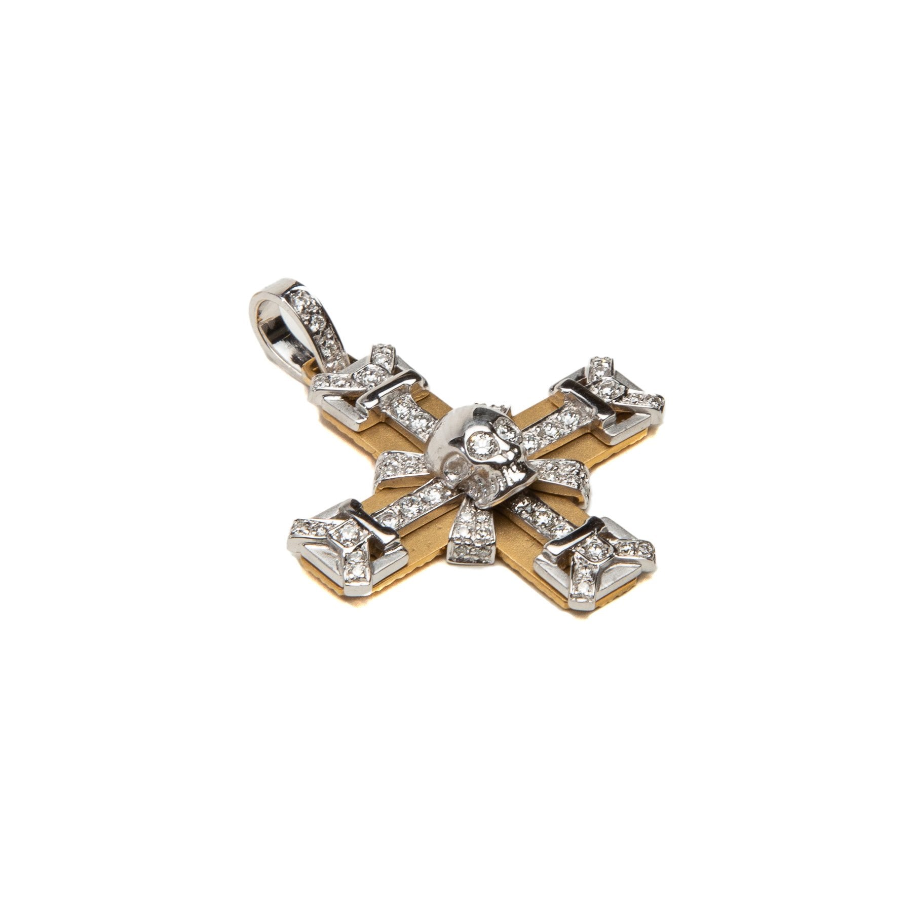 MAXFIELD PRIVATE COLLECTION | GOLD CROSS SKULL PENDANT