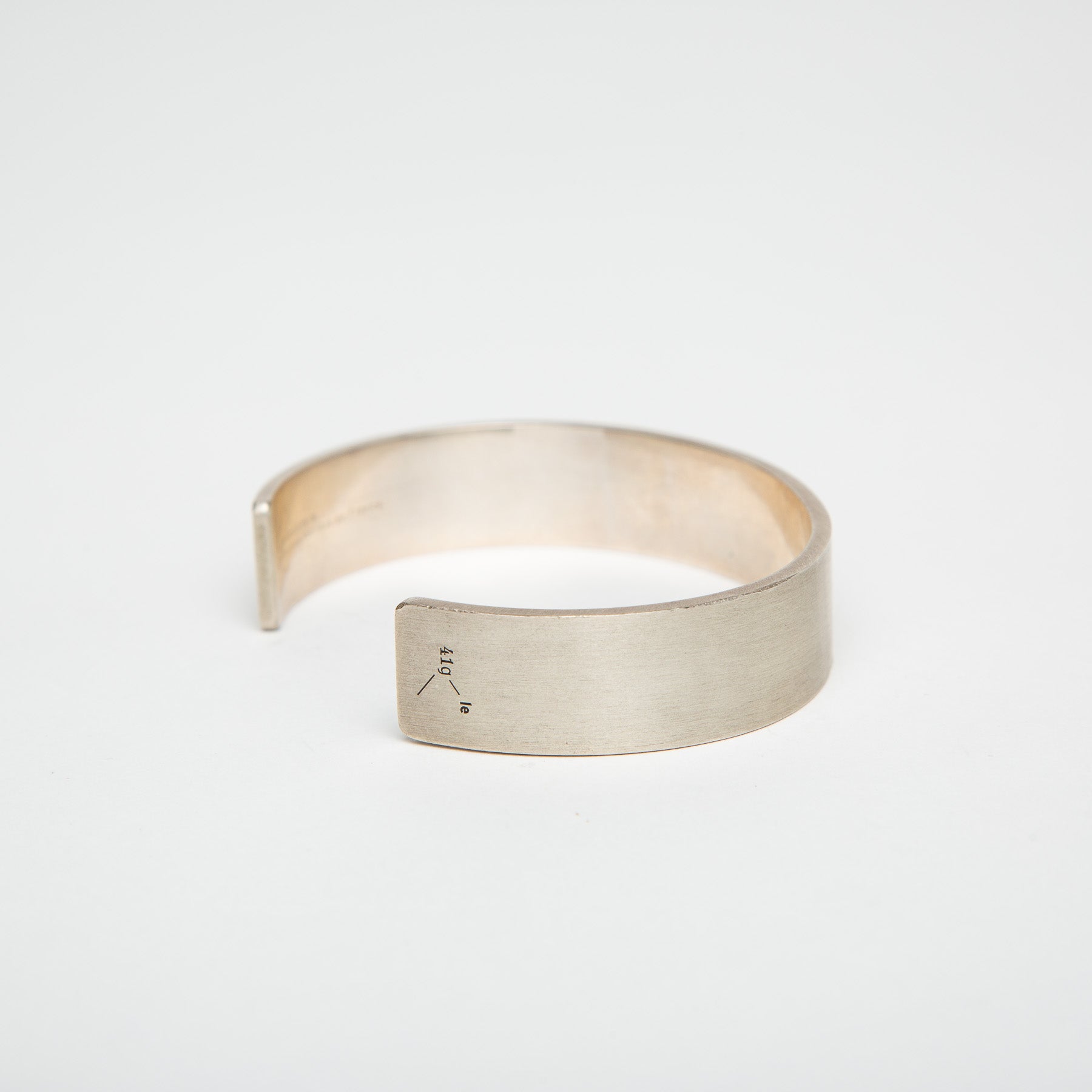 LE GRAMME | 41G BRUSHED SILVER RIBBON CUFF BRACELET - MAXFIELD LA