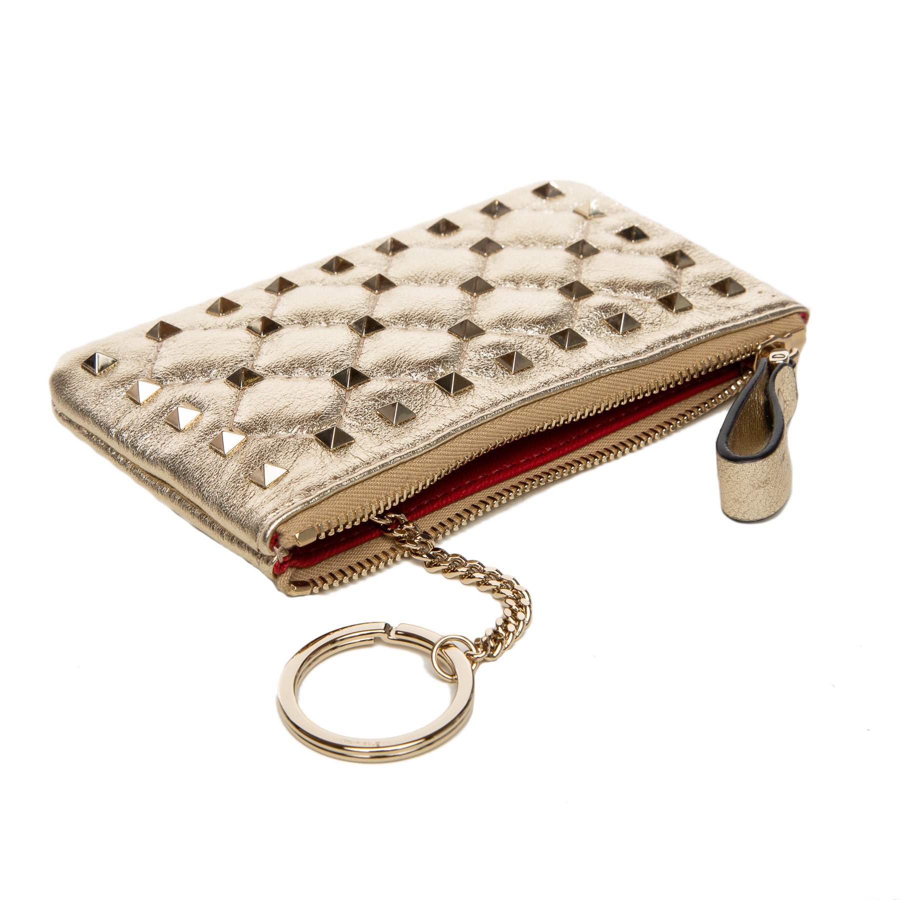 VALENTINO GARAVANI | ROCKSTUD KEYRING POUCH - MAXFIELD LA
