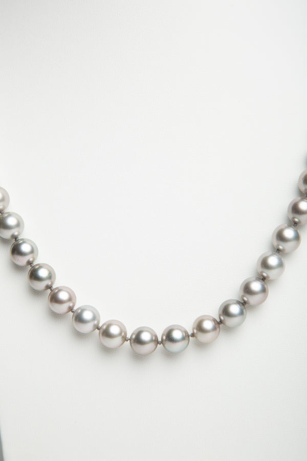 MAXFIELD COLLECTION | 12MM GREY PEARL NECKLACE