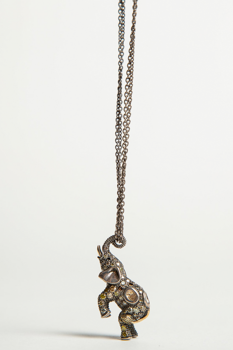 BIBI VAN DER VELDEN | MULTI STONE ELEPHANT PENDANT