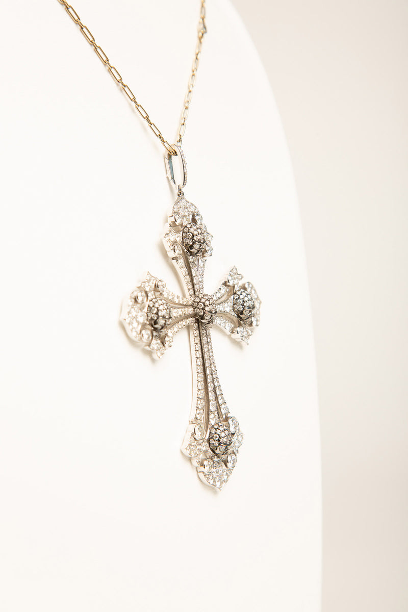 MAXFIELD COLLECTION | SKULL CROSS PENDANT NECKLACE