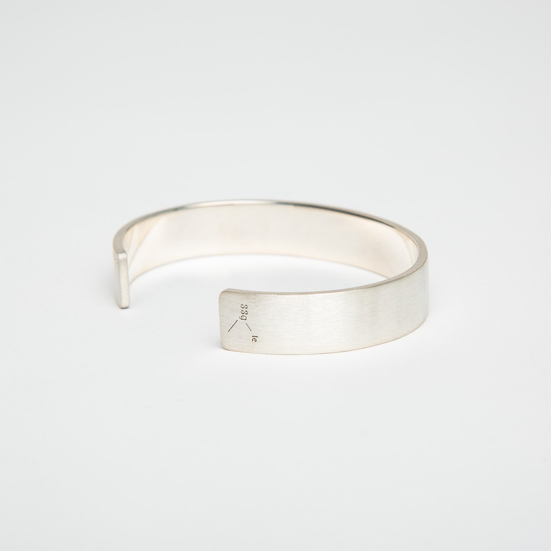 LE GRAMME | 33G BRUSHED SILVER RIBBON CUFF BRACELET - MAXFIELD LA