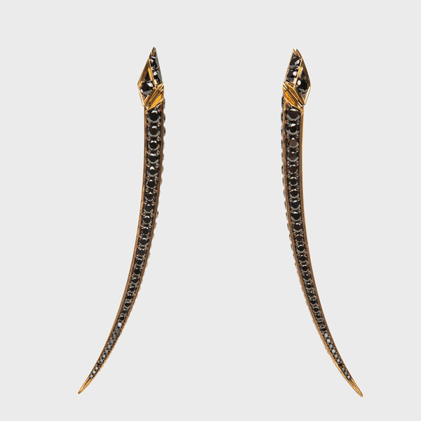 SHAUN LEANE | ROSE GOLD LARGE BLACK DIAMOND EARRING
