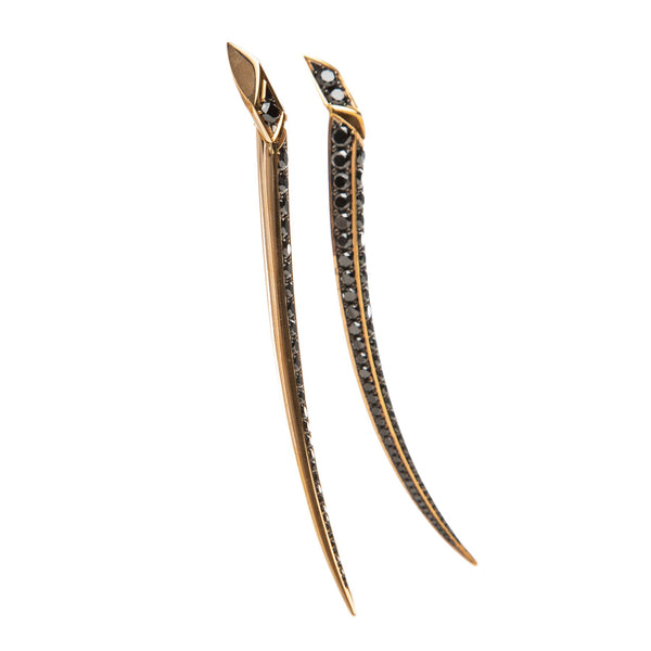 SHAUN LEANE | ROSE GOLD LARGE BLACK DIAMOND EARRING