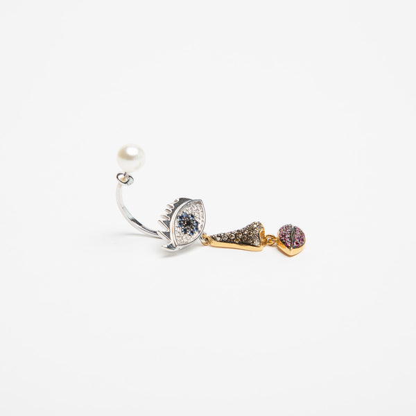 DELFINA DELETTREZ | ANATOMIC FACE PEARL EARRING
