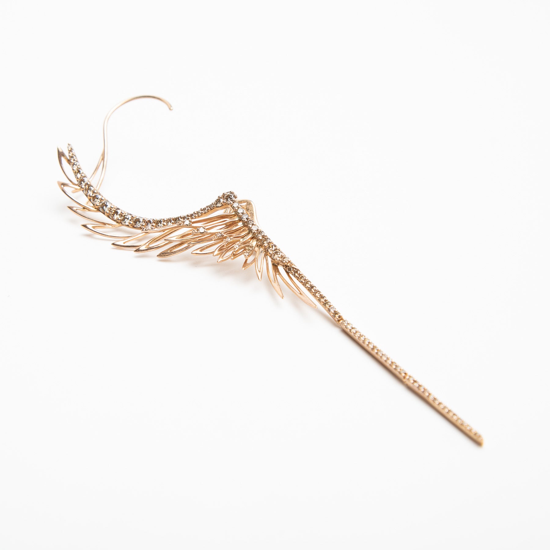 CRISTINA ORTIZ | BROWN DIAMOND WINGED EARRINGS - MAXFIELD LA