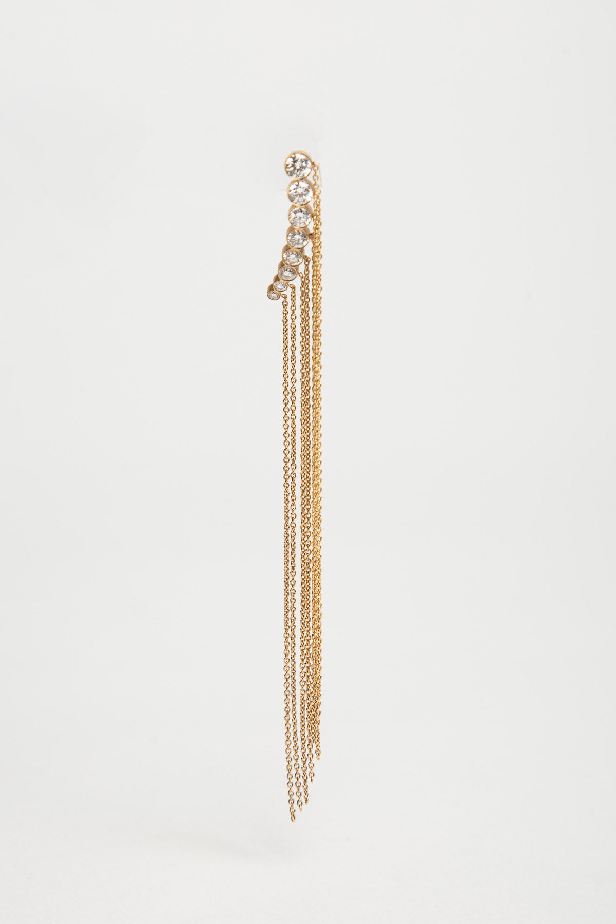 SOPHIE BILLE BRAHE | GOLD CHAIN FRINGE DIAMOND EAR CLIMBER - MAXFIELD LA