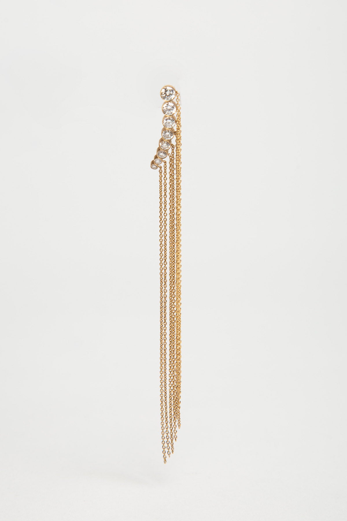 SOPHIE BILLE BRAHE | GOLD CHAIN FRINGE DIAMOND EAR CLIMBER