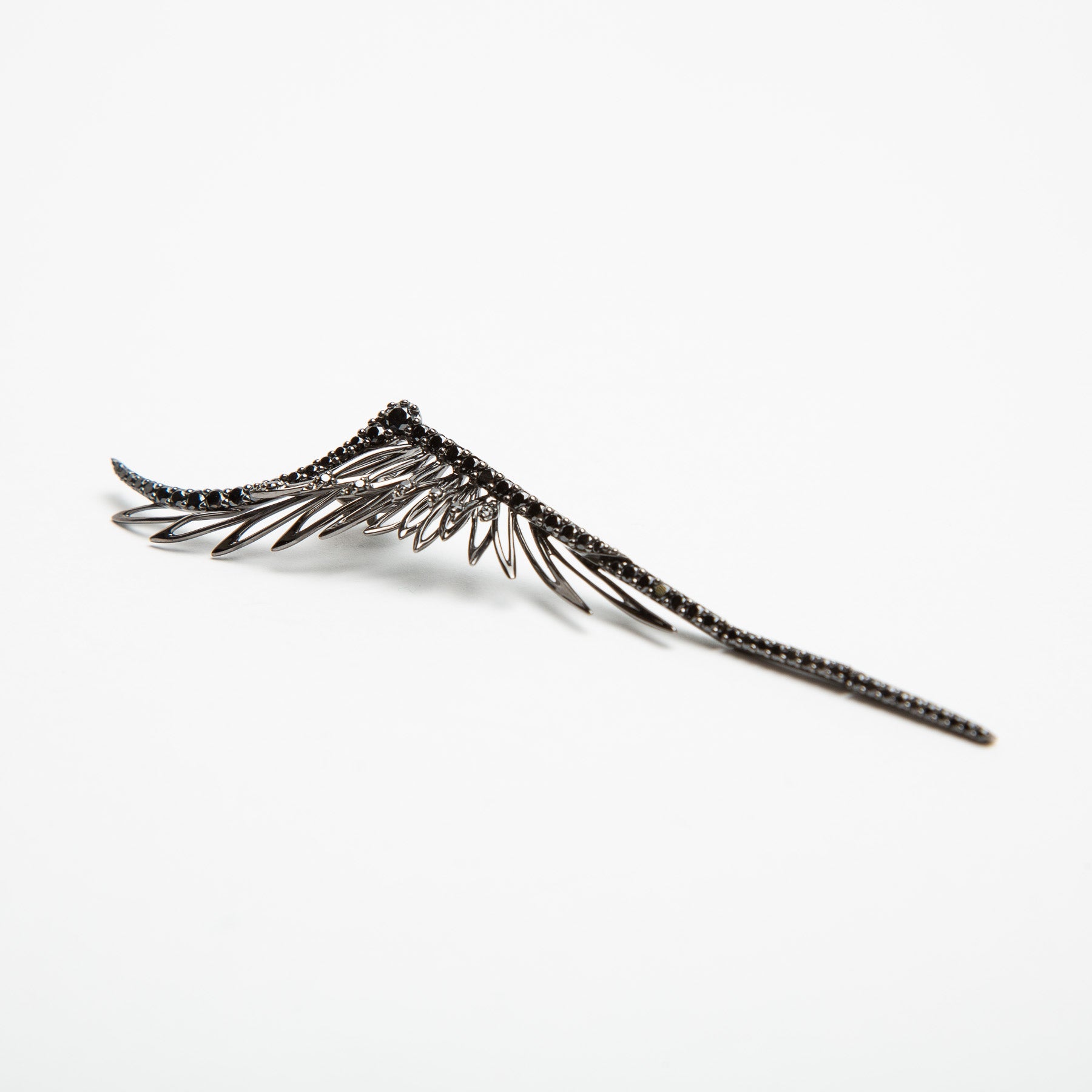 CRISTINA ORTIZ | BLACK DIAMOND WINGED STUD EARRING