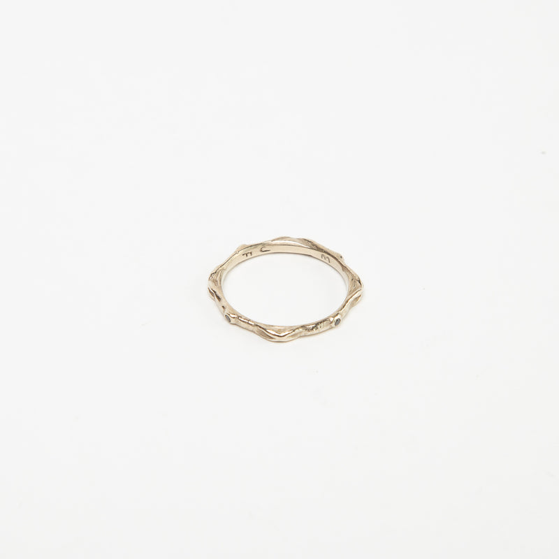 J & F | 14K BLACK DIAMOND TRISTAN STACK RING