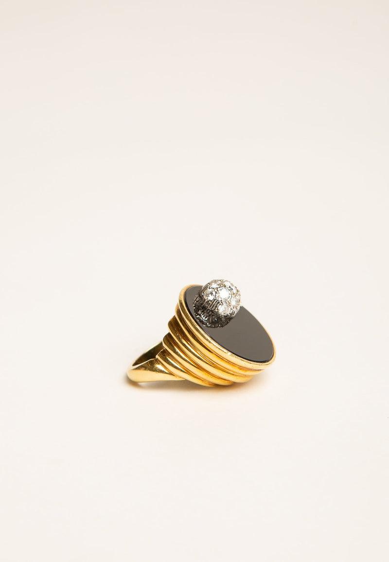 MAXFIELD PRIVATE COLLECTION | 70'S MODERNIST ONYX RING