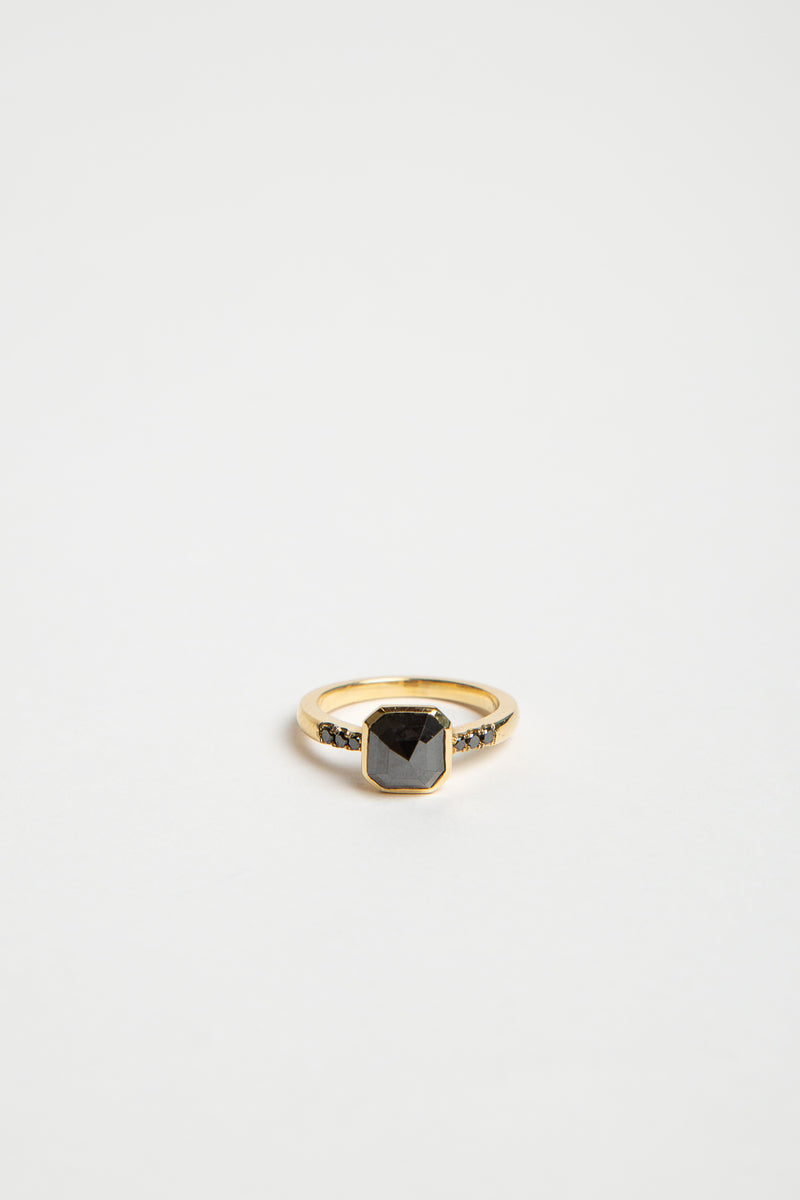 JOANNE FISKE | ASSCHER CUT BLACK DIAMOND RING