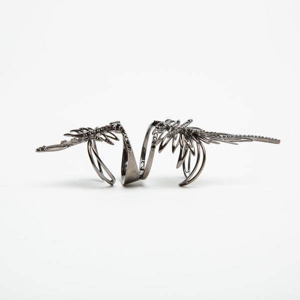 CRISTINA ORTIZ | BLACK DIAMOND DOUBLE WINGED RING
