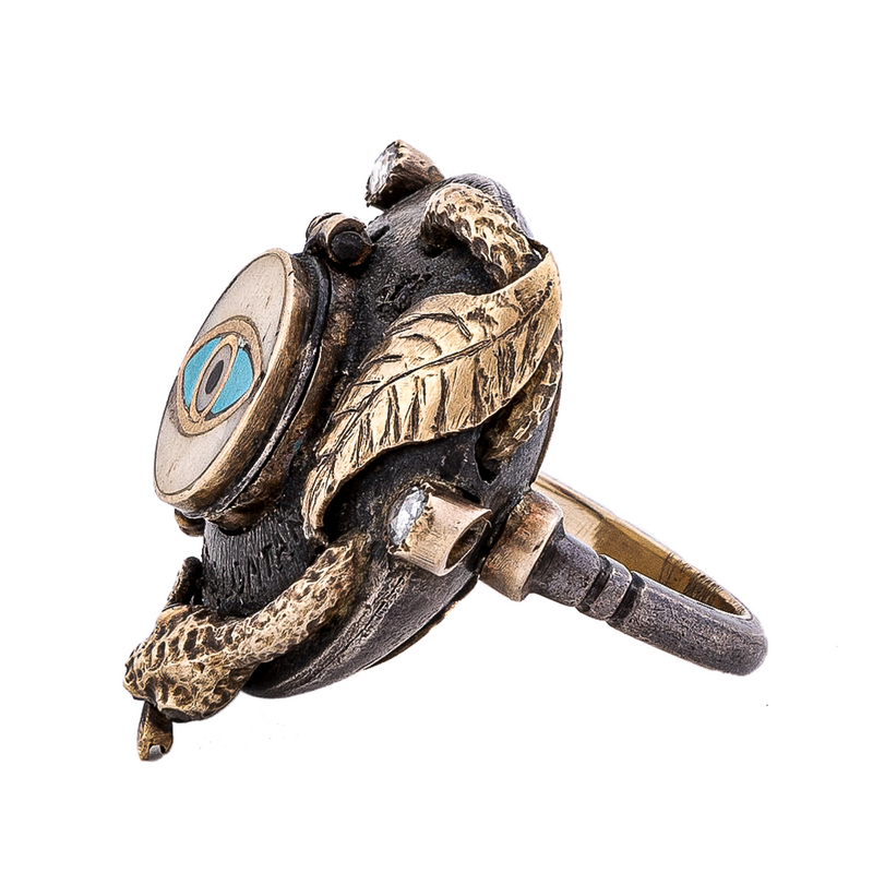 MAXFIELD COLLECTION | GOLD EVIL EYE RNG