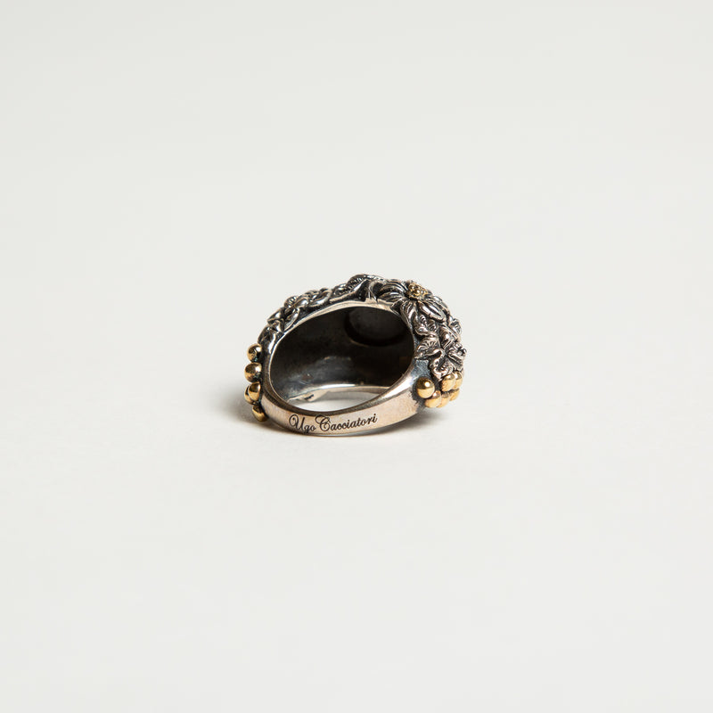 UGO CACCIATORI | ONYX FOLIAGE SOLITARY RING