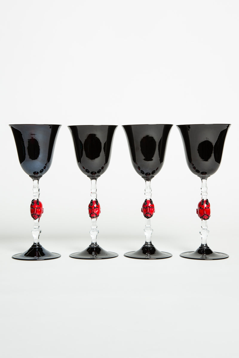 MAXFIELD COLLECTION | SET 4 DEVIL WINE GLASSES