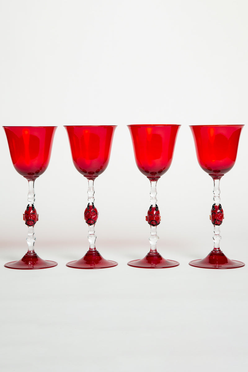 MAXFIELD COLLECTION | SET 4 DEVIL WINE GLASSES