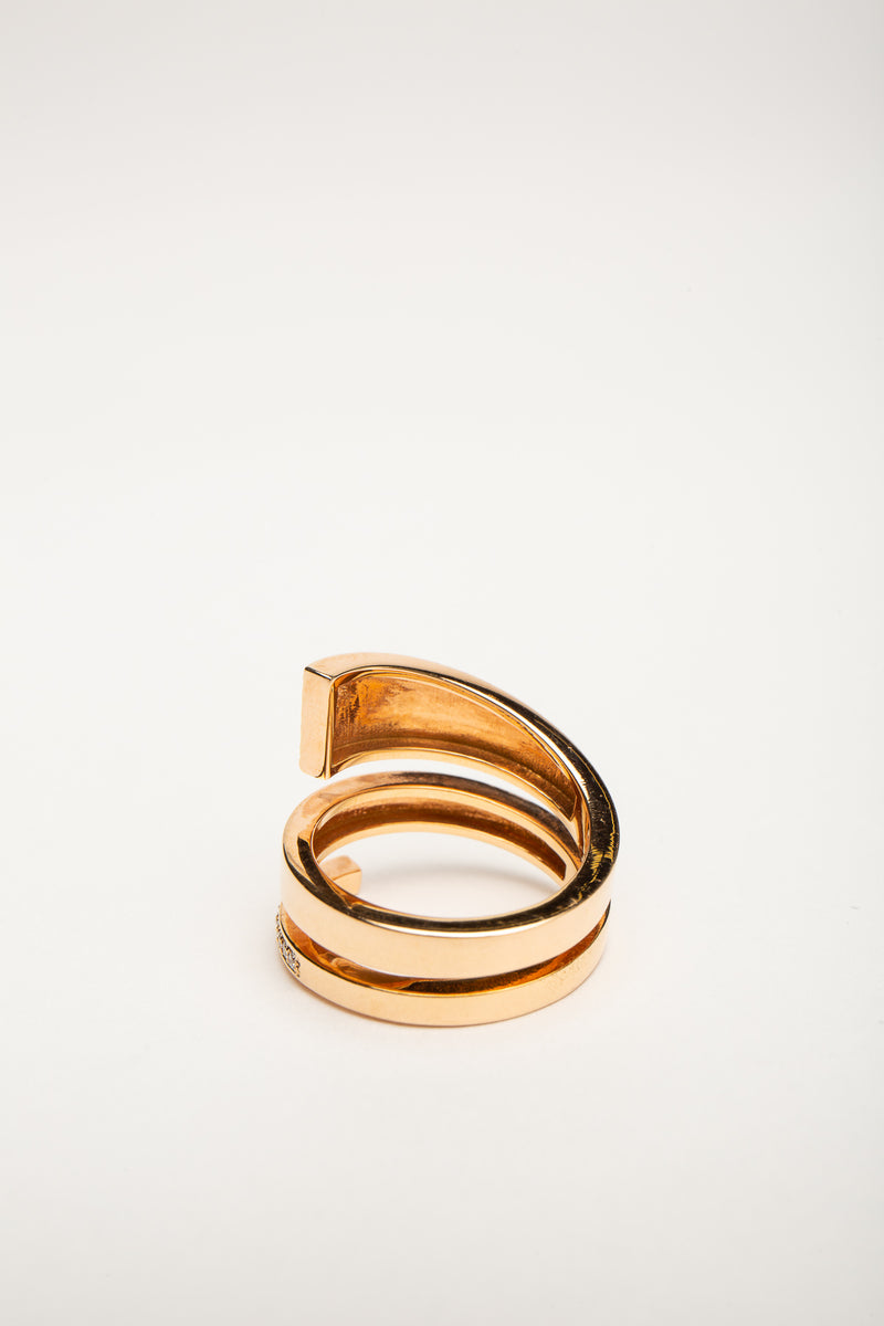 FIYA JEWELLERY | 18K ROSE GOLD DIAMOND SPIRAL RING