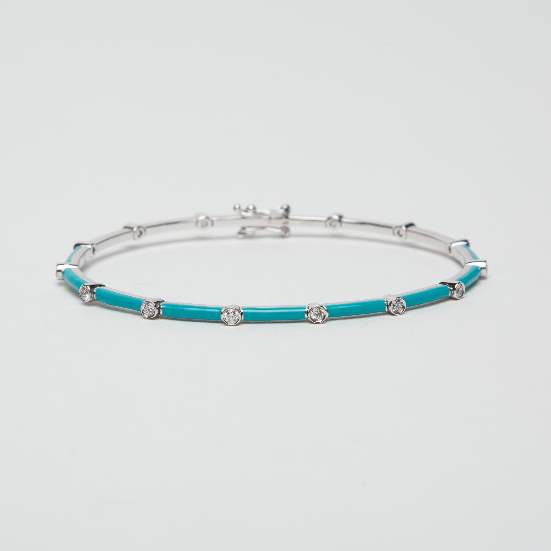 FIYA JEWELLERY | TURQUOISE ENAMEL DIAMOND BRACELET - MAXFIELD LA
