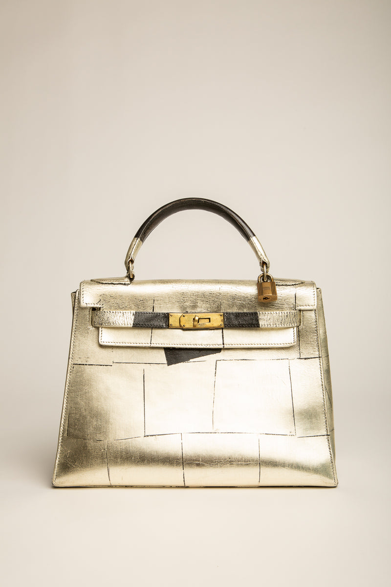 ALEXX BROWN | VINTAGE HERMÈS KELLY WHITE GOLD BAG