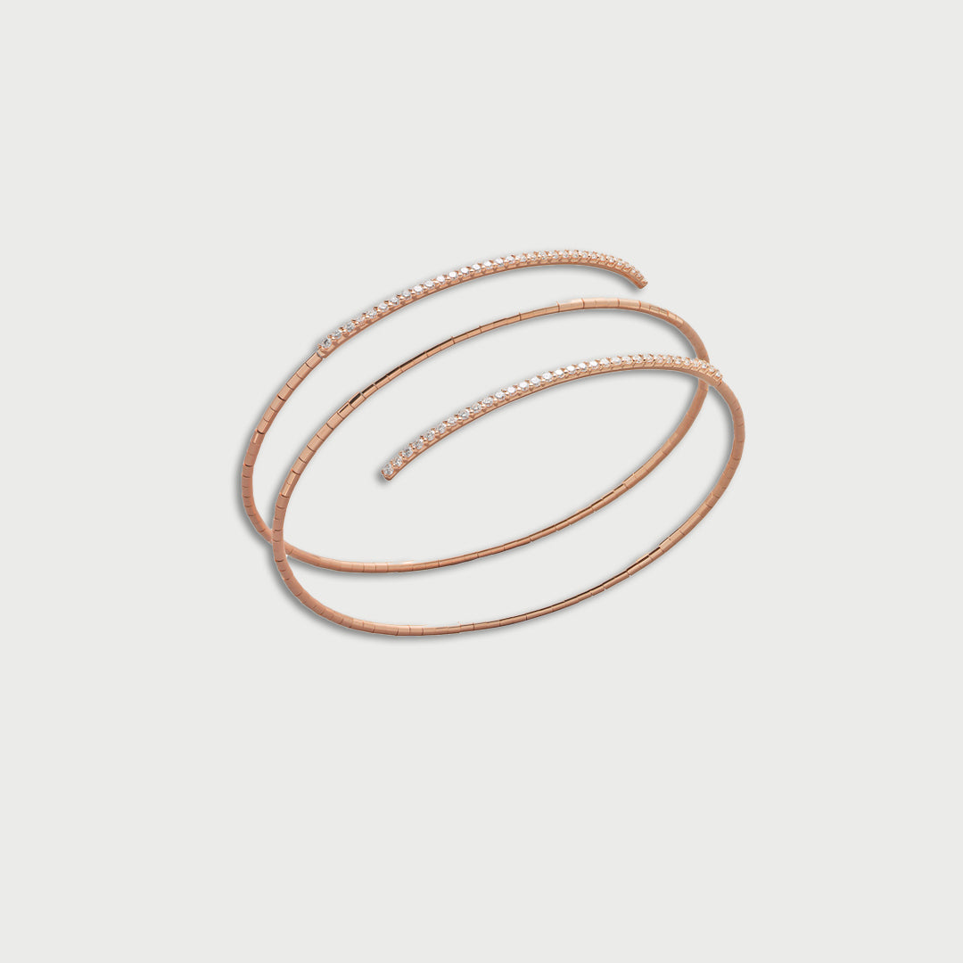 MATTIA CIELO | ROSE GOLD THREE WRAP DIAMOND BRACELET - MAXFIELD LA
