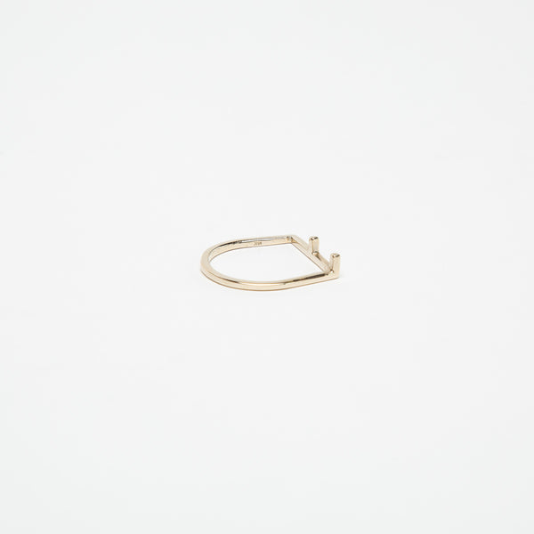 KWIT | 14K WHITE GOLD LETTER F RING