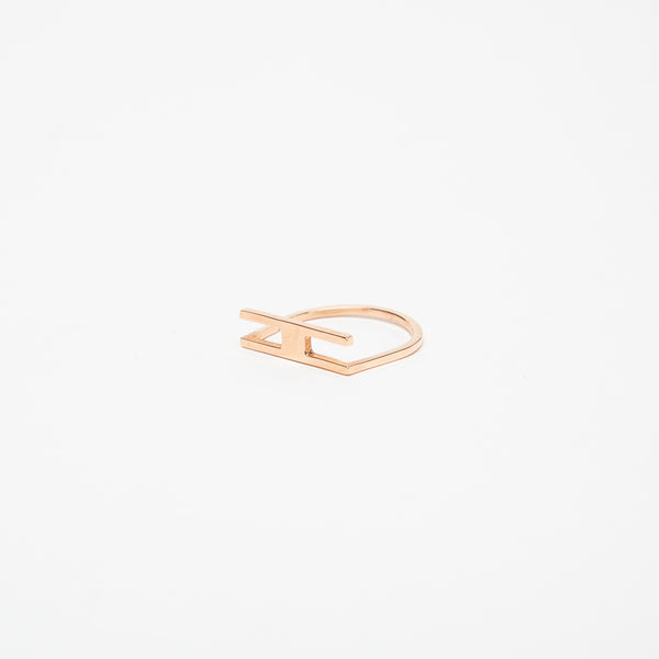 KWIT | 14K ROSE GOLD LETTER H RING
