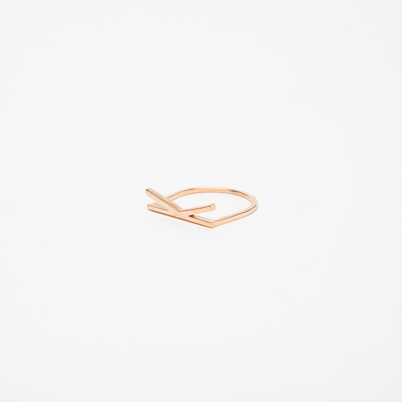 KWIT | 14K ROSE GOLD LETTER K RING
