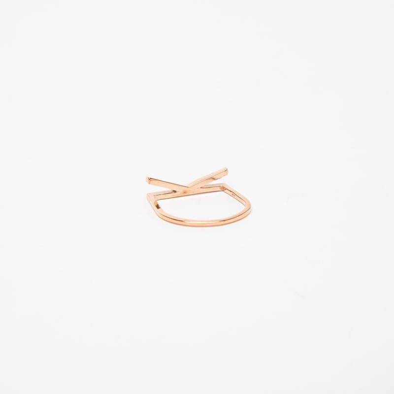 KWIT | 14K ROSE GOLD LETTER K RING