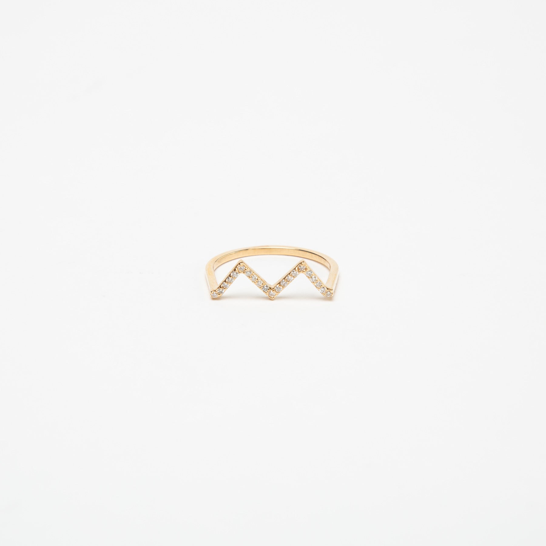 KWIT | YELLOW GOLD MW ZIG ZAG DIAMOND RING - MAXFIELD LA