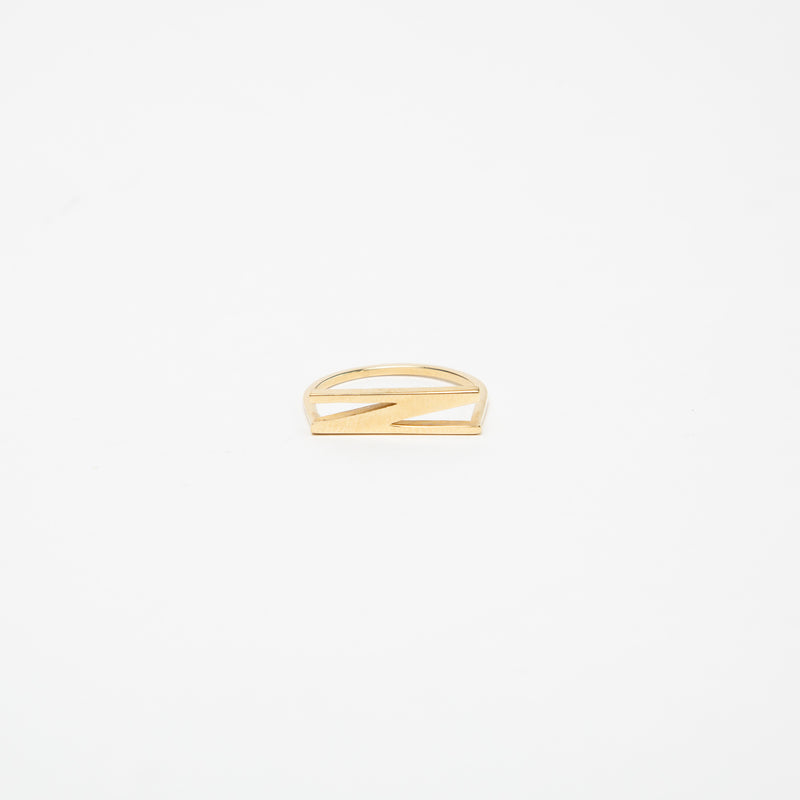 KWIT | 14K YELLOW GOLD LETTER N RING