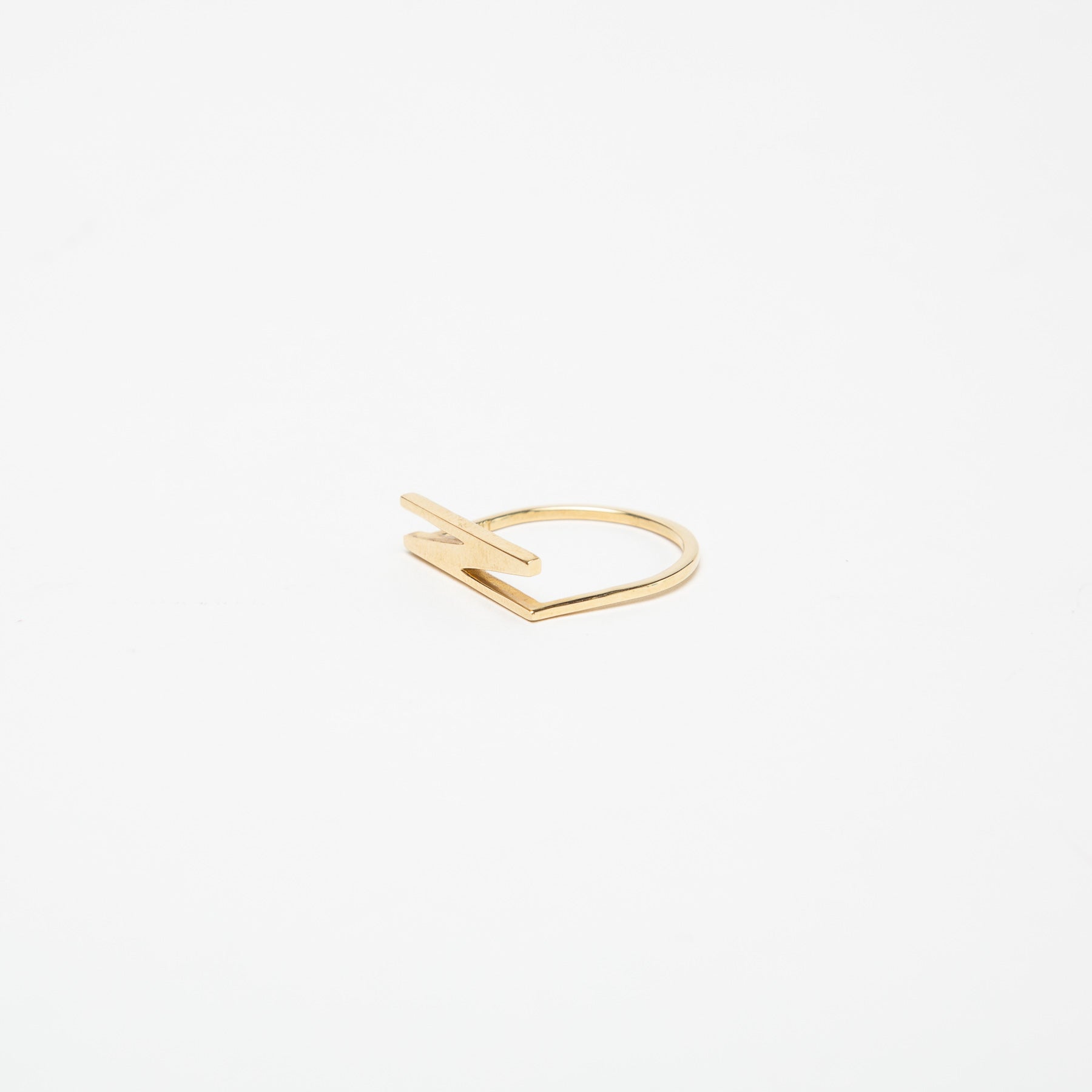 KWIT | 14K YELLOW GOLD LETTER N RING