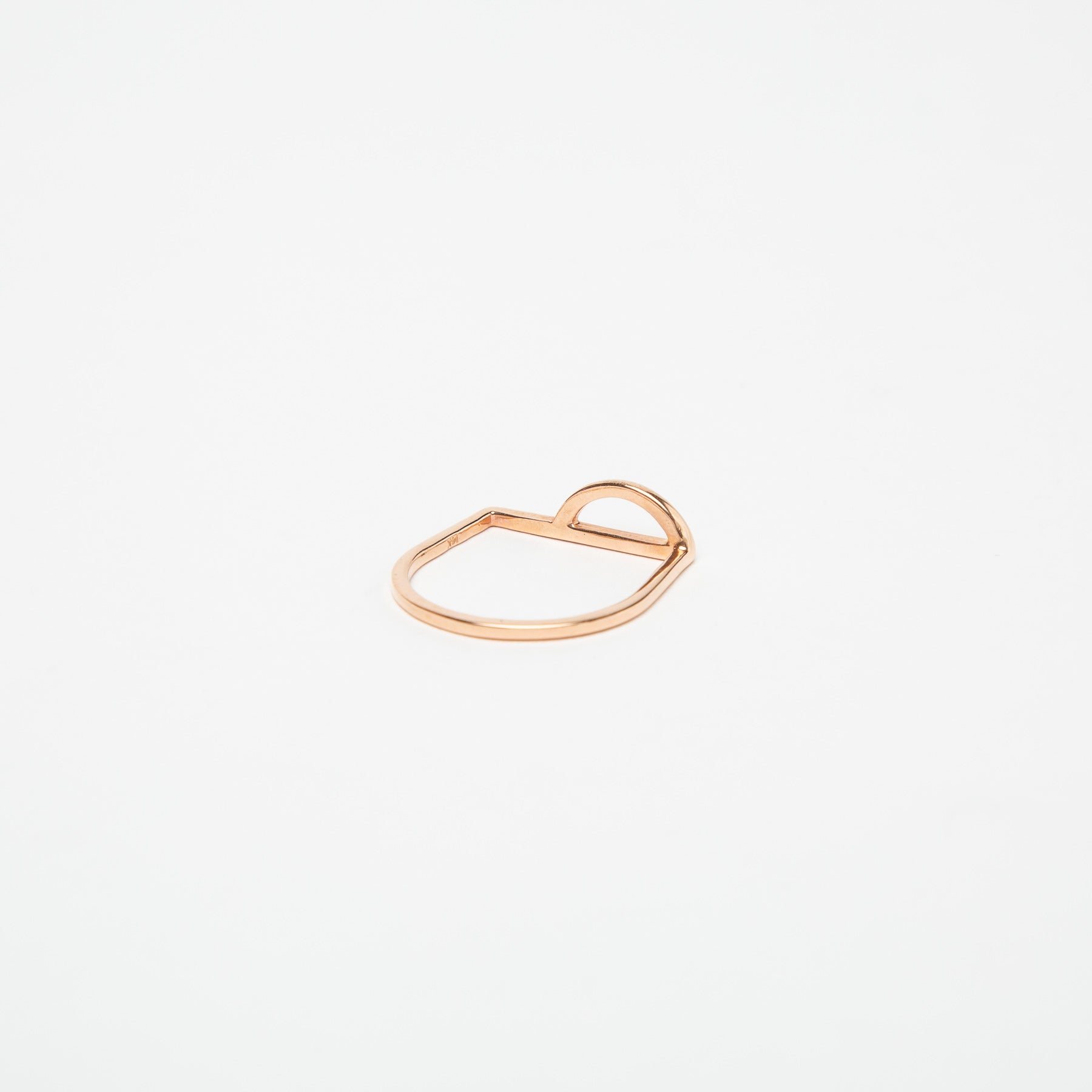 KWIT | 14K ROSE GOLD LETTER P RING - MAXFIELD LA