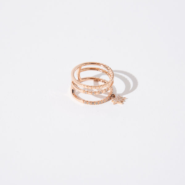 DIANE KORDAS | TRIPLE COSMOS EXPLOSION STAR CHARM DIAMOND RING