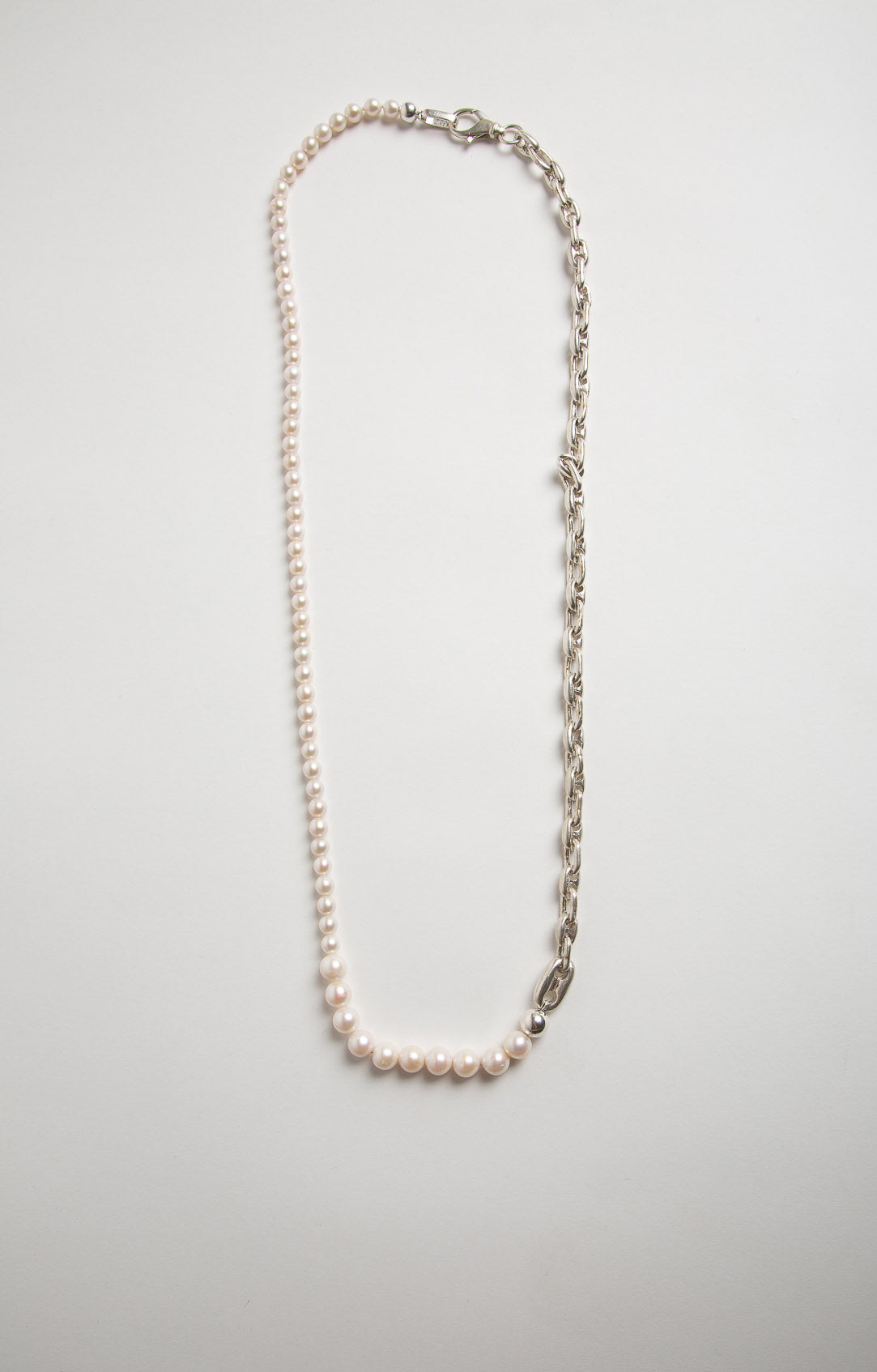 TRIN-KET | XL HALF PEARL/HALF CHAIN NECKLACE