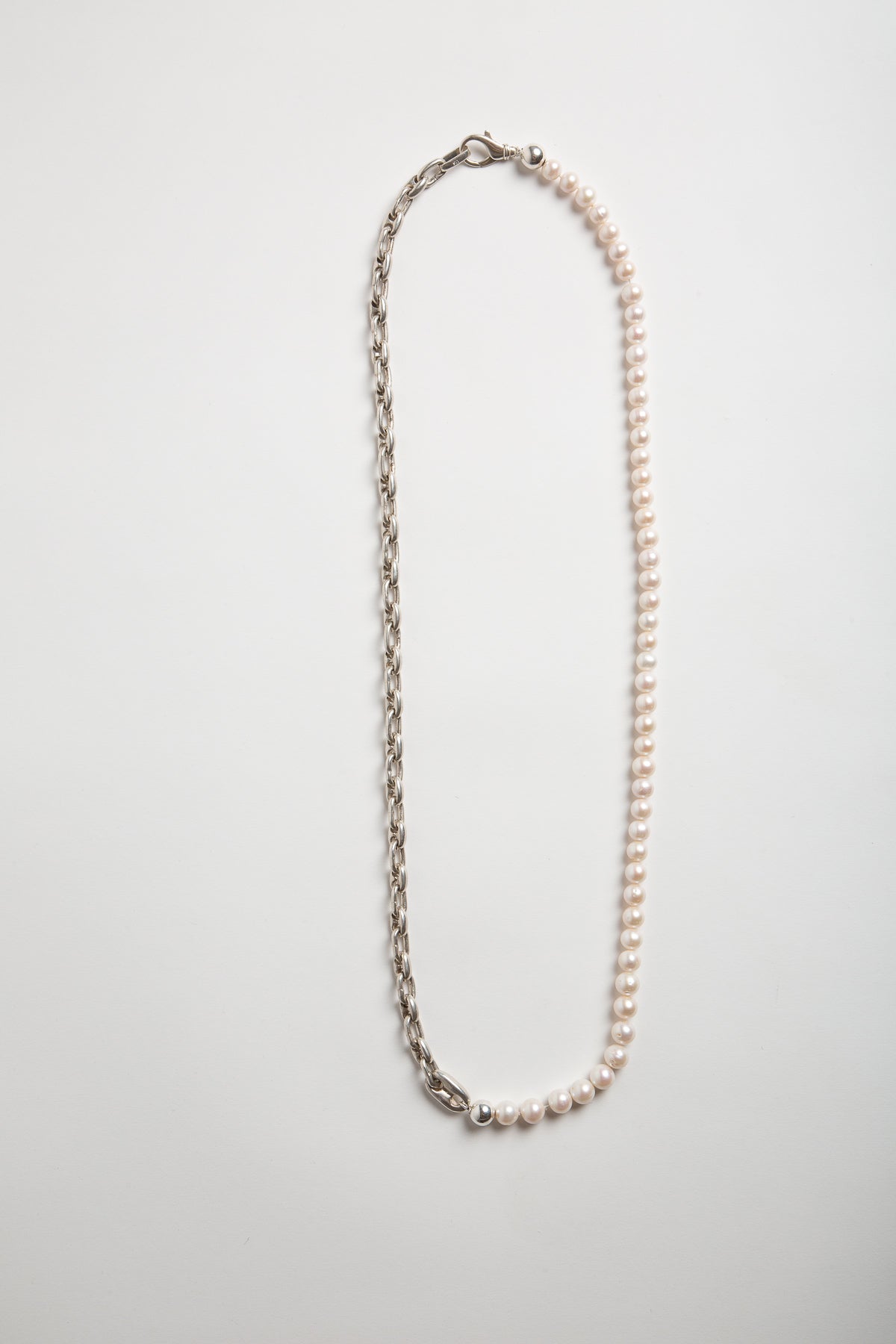TRIN-KET | XL HALF PEARL/HALF CHAIN NECKLACE - MAXFIELD LA